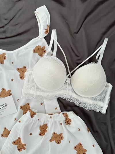 Mini Tedy 4lü Şortlu Pijama Takımı