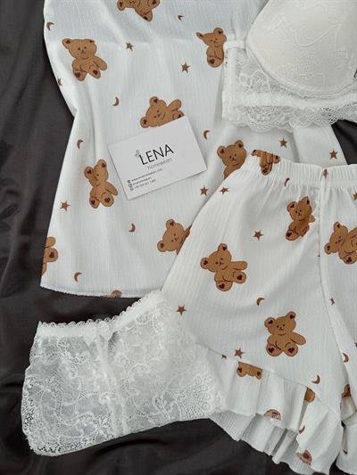 Mini Tedy 4lü Şortlu Pijama Takımı