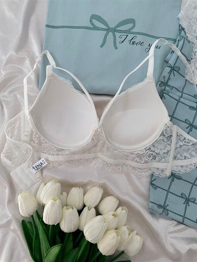 Mint Fiyonk Desenli Dörtlü Pijama Seti