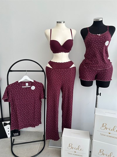 Mürdüm Işıltısı %100 Pamuk 6lı Set 