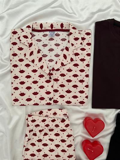 Ömrüm Dörtlü Çift Pijaması Seti💋