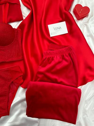 Paris Kırmızı 7li Lüks Çeyiz Seti