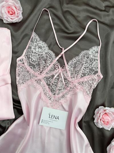 Pembe Delüks İpeksi Saten