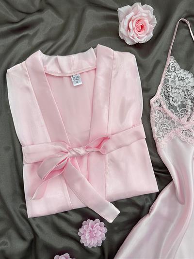 Pembe Delüks İpeksi Saten