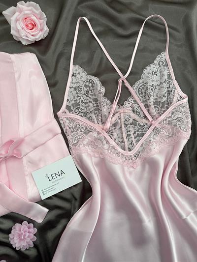 Pembe Delüks İpeksi Saten