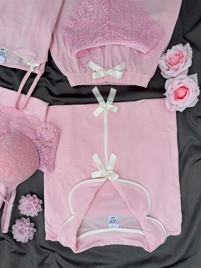 Pembe Fiyonk 6lı Milan Pijama Takımı