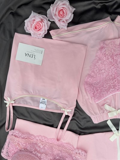 Pembe Fiyonk 6lı Milan Pijama Takımı