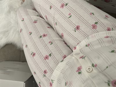 Pembe Gül 4lü Pamuk Pijama Takım