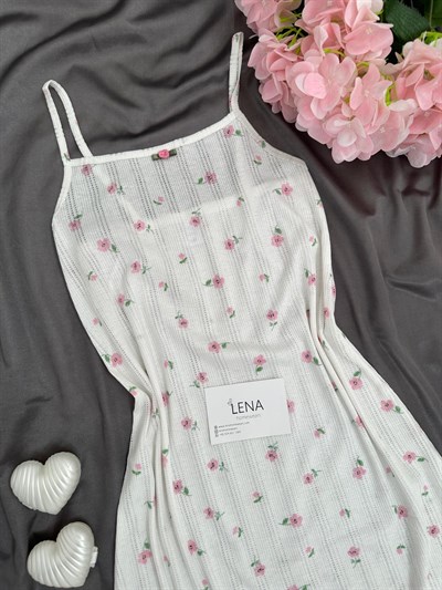 Pembe Gül Pamuklu Gecelik Pijama Takımı