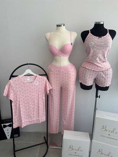 Pembe Işıltısı %100 Pamuk 6lı Set