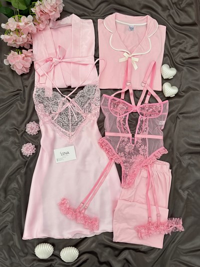 Pembe Pandora 5li Çeyiz Seti