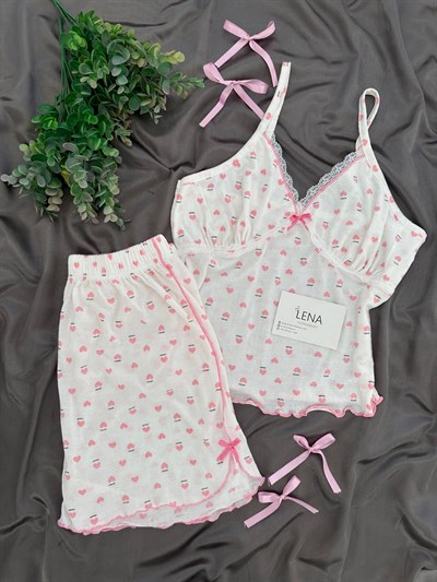Pembe Pureks Şortlu Pijama Takımı