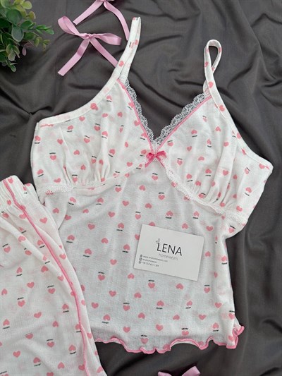 Pembe Pureks Şortlu Pijama Takımı