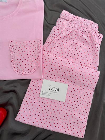 Pembe Spring Kısa Kollu Pijama Takımı
