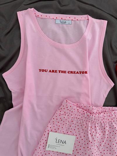 Pembe Spring Şortlu Pijama Takımı