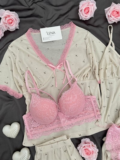 Pembiş Yaz 6lı Pijama & Çamaşır Seti