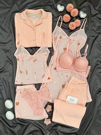 Petianto Somon 7li Pijama Set