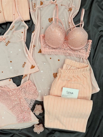 Petianto Somon 7li Pijama Set
