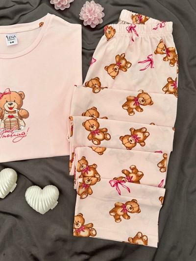 Pofuduk Pamuk Kısa Kollu Pijama Takımı
