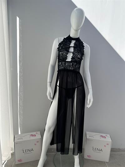 Puare Siyah Uzun Tül Fantezi Gecelik 