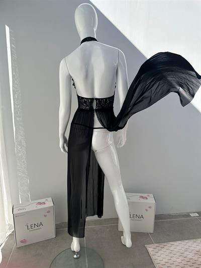 Puare Siyah Uzun Tül Fantezi Gecelik 