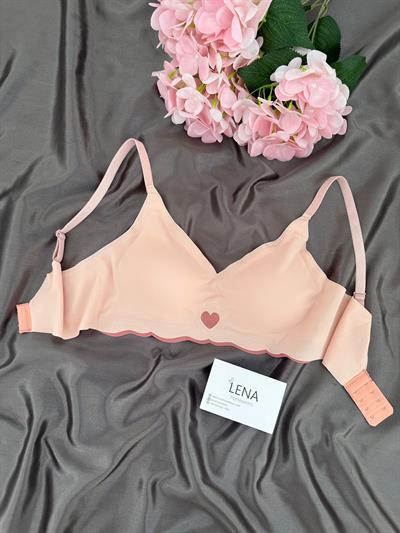 Pudra Kalp Detaylı Lazer Sütyen