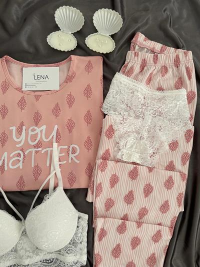 Pudra Matter Dörtlü Pijama & İç Giyim Seti