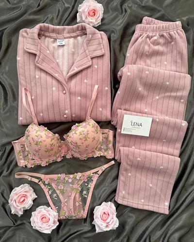 Puffy Kalp Termal Dörtlü Pijama Seti 