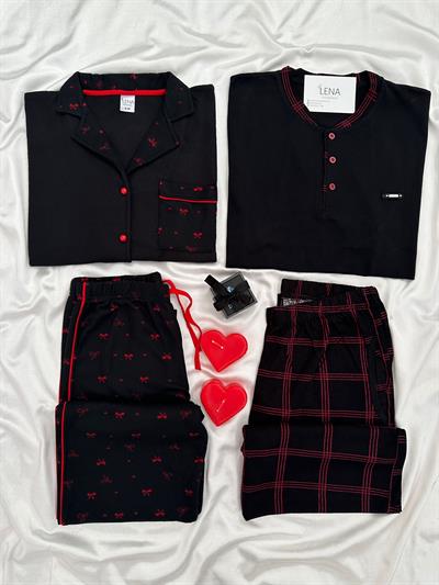 Quart Dört Parça Çift Pijama Seti