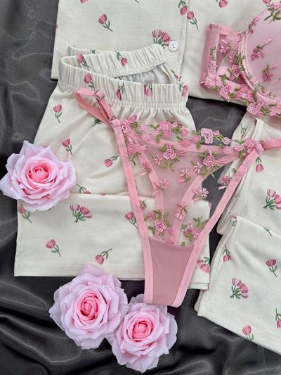 Rozaline 5 li Kısa Kollu  Pijama Takımı  🌷