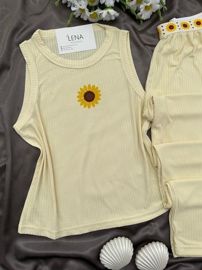 Sarı Miray Askılı Pijama Takımı