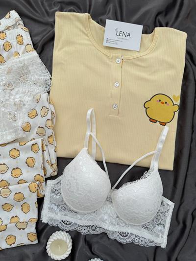 Seeyu Civciv Desenli Dörtlü Pijama Seti