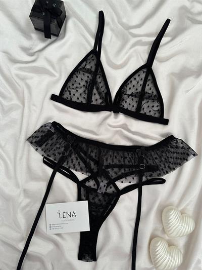 Siyah Dimond Jartiyer Takım