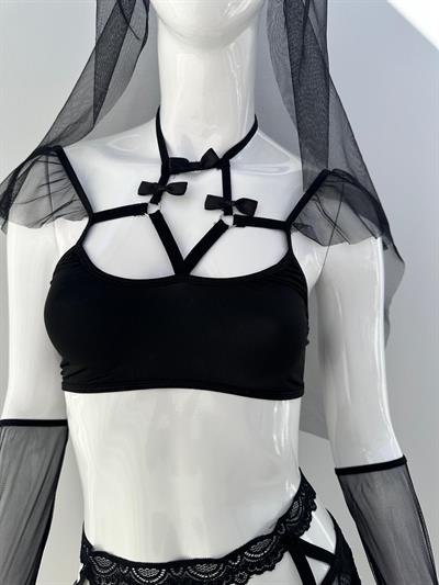 Siyah Gelin Jartiyer Takımı