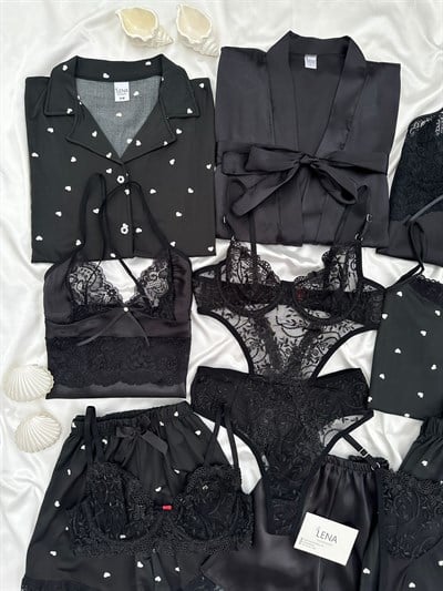 Siyah Kalpler Serisi 11li Çeyiz Set