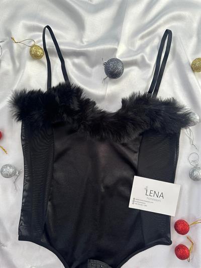 Siyah Noel Fantezi Bodysuit