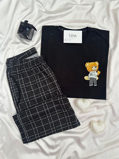 Siyah Tedy Erkek Pijama Takımı
