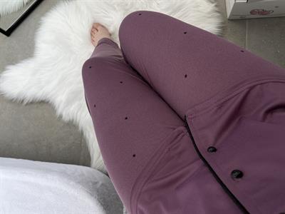 Siyah Yıldız Desenli Lila Milan Pijama Takımı