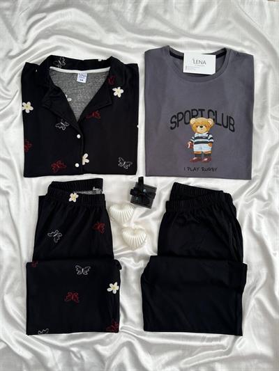 Siyahın Gücü 4 Parça Sevgili Pijama Seti