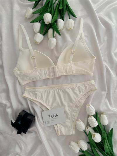 Softy Günlük Ekru Desteksiz Sütyen Takımı