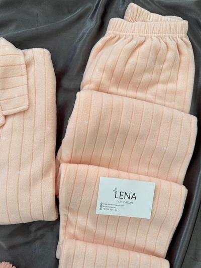 Somon Benek Desenli Polar Pijama Takımı
