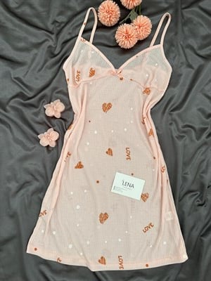 Somon Love Raporlu Gecelik Pijama Takımı