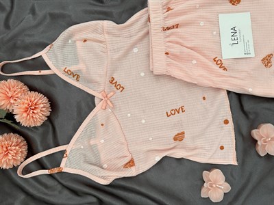 Somon Love Raporlu Şortlu Pijama Takımı
