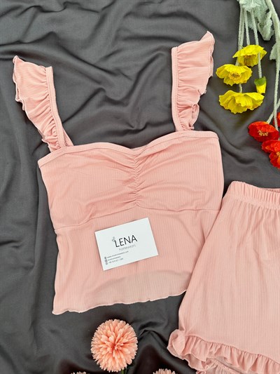 Somon Milas Şortlu Pijama Takımı