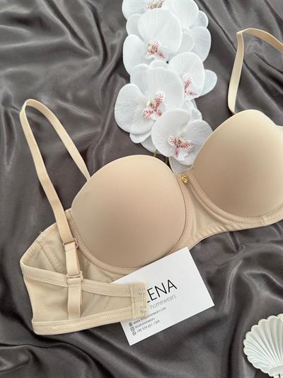 Straplez Kesim Üç Renk Sütyen Takımı