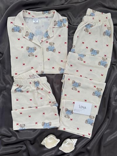 Tatlı Bear 3lü Kısa Kollu Pijama Takımı 