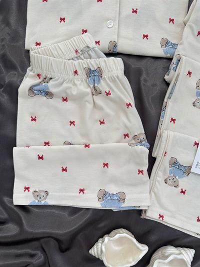 Tatlı Bear 3lü Kısa Kollu Pijama Takımı 