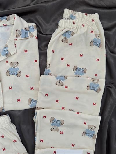 Tatlı Bear 3lü Kısa Kollu Pijama Takımı 