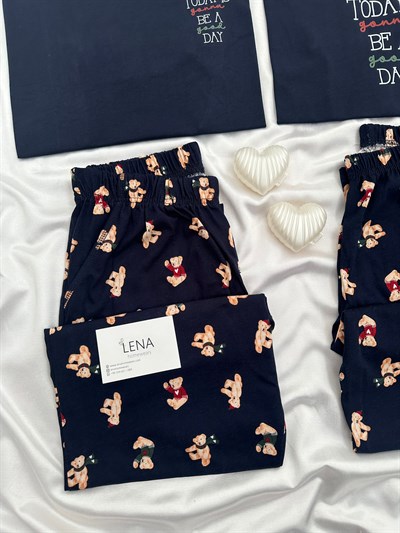 Tatlı Bear Çift Pijama Seti