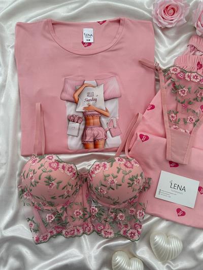 Uyuyan Güzel Dörtlü Pijama Seti 